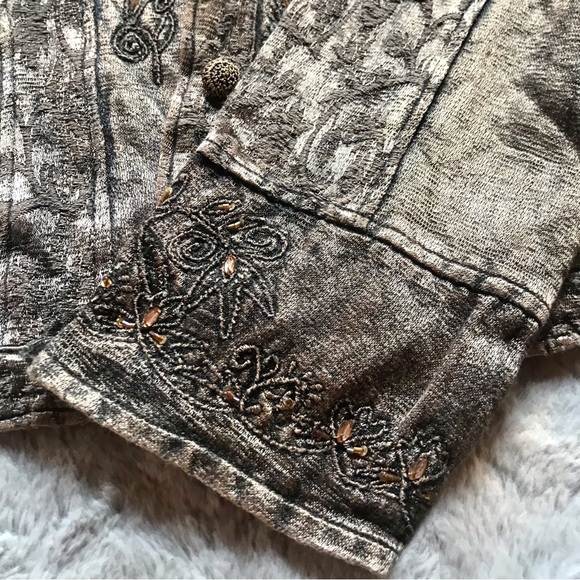 Vintage 90’s Flashback tapestry coat embellished Phoebe Buffay fairycore - Picture 2 of 8